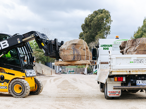 Landscape rock delivery by Transrock