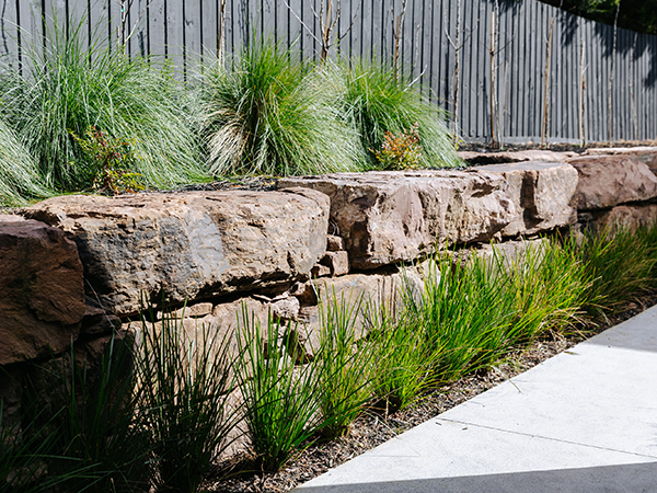 Pink mudstone garden rocks by Transrock