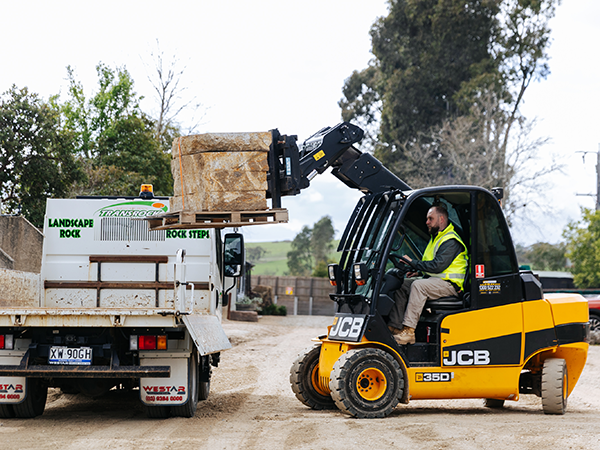 Transrock landscaping rock display yard