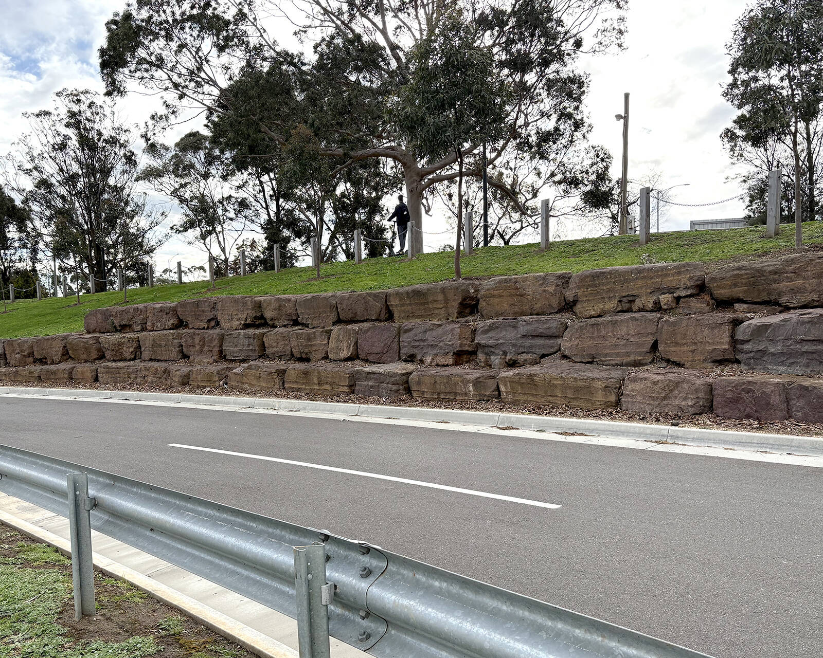 Pink Mudstone retaining wall rock by Transrock