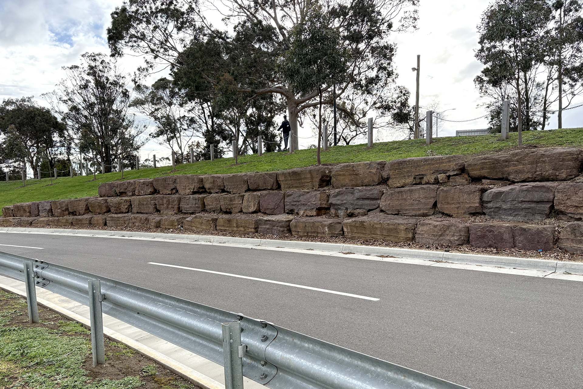 Pink Mudstone retaining wall rock by Transrock