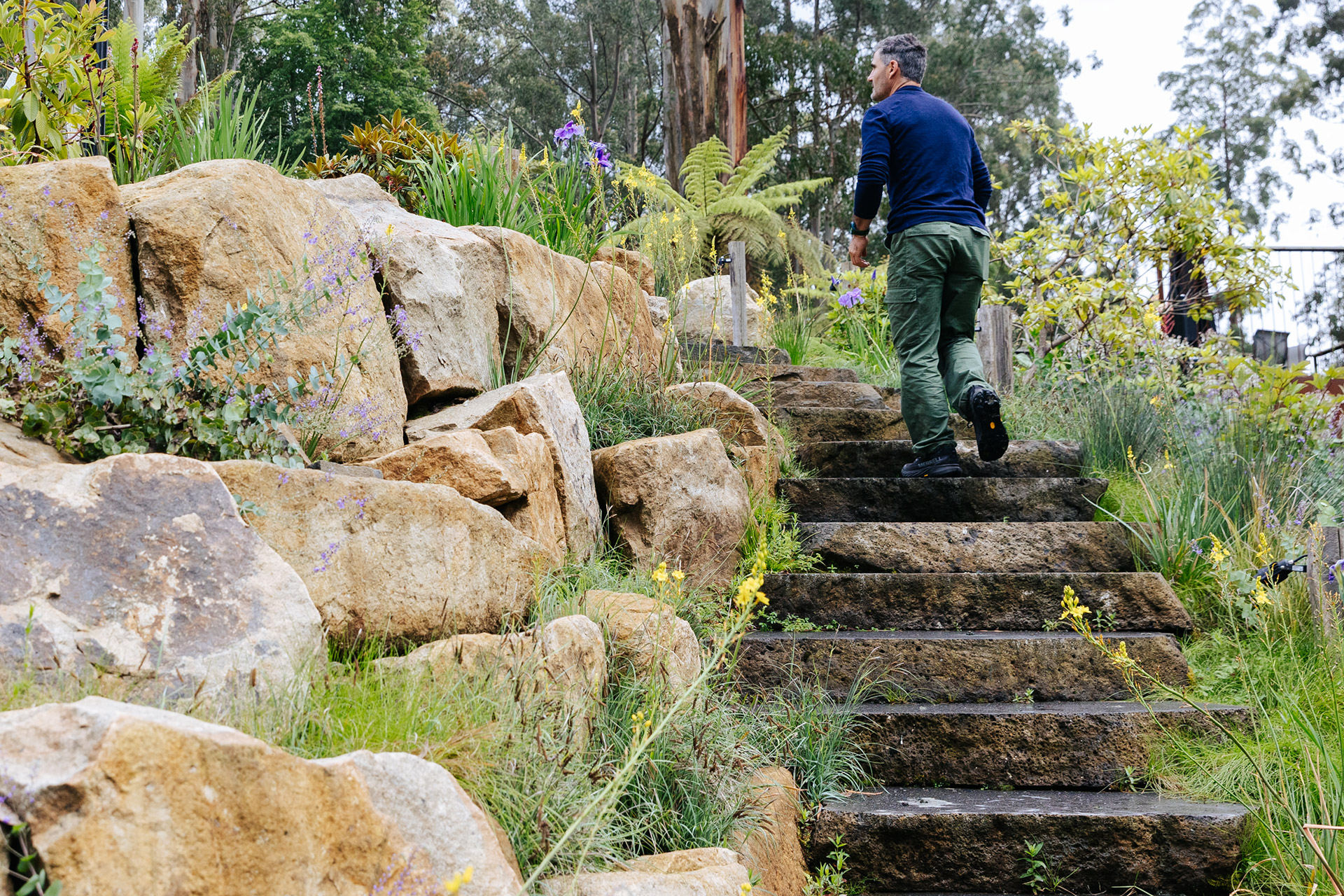 Sawn Basalt rock steps by Transrock